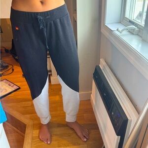 Aviator Nation Glider Zip Black and White Joggers size Medium